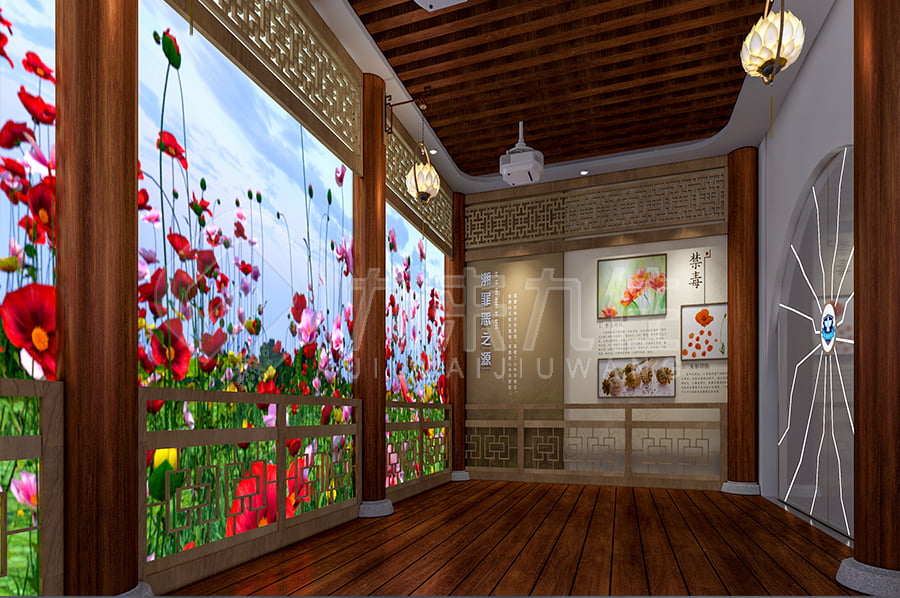 禁毒教育展廳設(shè)計(jì)，中小學(xué)生禁毒警示主題基地，禁毒防艾主題館裝修公司